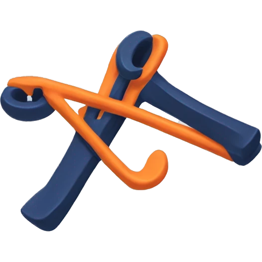 orange and navy blue slingshot emoji