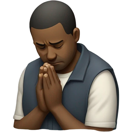 Make a sad man crying and praying emoji