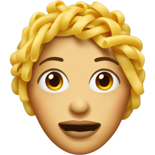 Woman with pasta face emoji