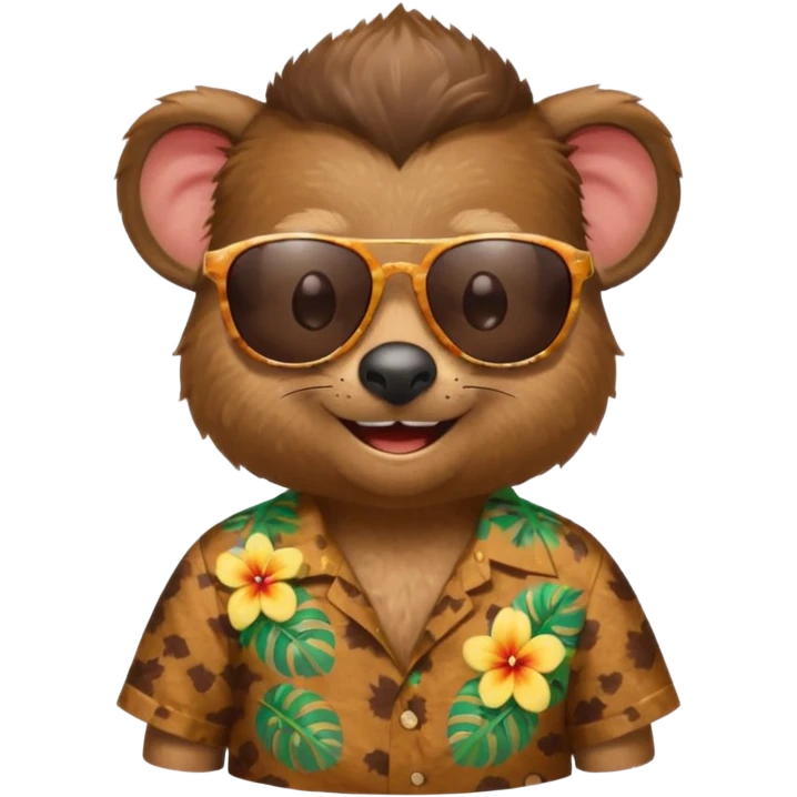 mole with aloha shirt wearing sunglasses emoji
