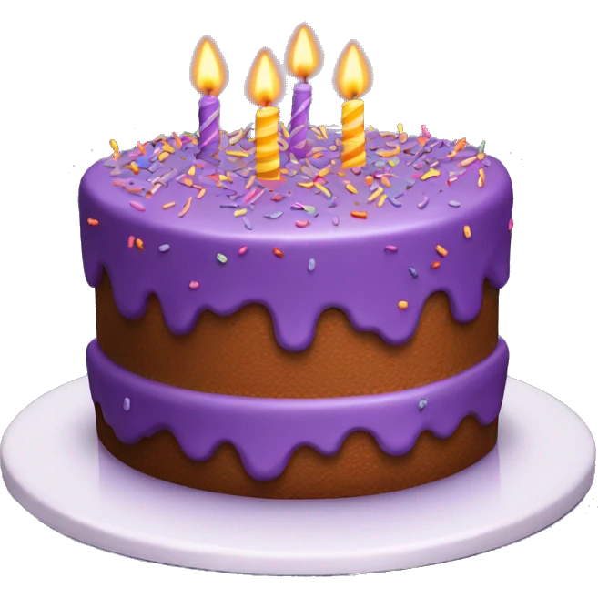 Purple birthday cake with sprinkles  emoji