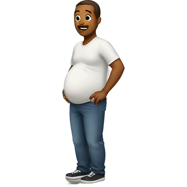 Man with pregnant belly emoji