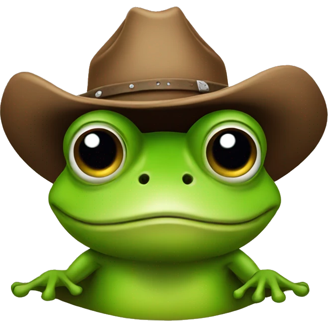 Frog wearing cowboy hat emoji