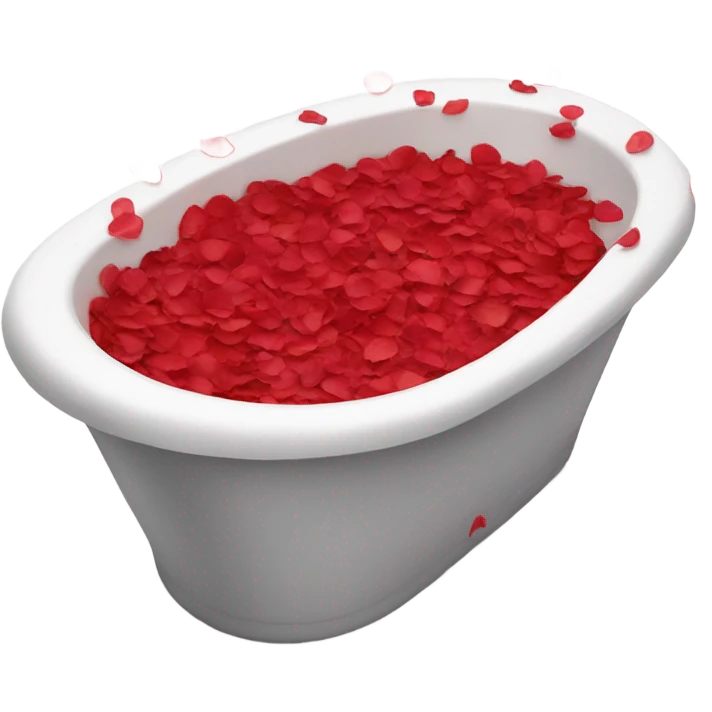 Tub with rose petals red emoji