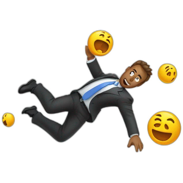 falling bussiness man emoji