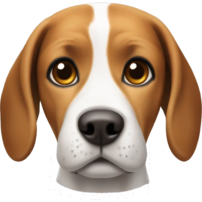 a beagle dog but brown that has a kind of white nose and has taller legs but not too much emoji