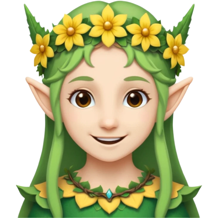 elf with flower crown emoji