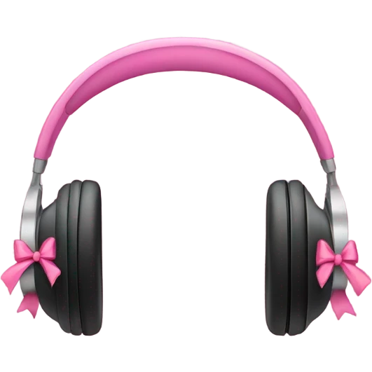 headphones with pink bows emoji