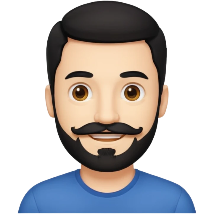 35 yaş sakallı bıyıklı siyah saç beyaz ten erkek emoji