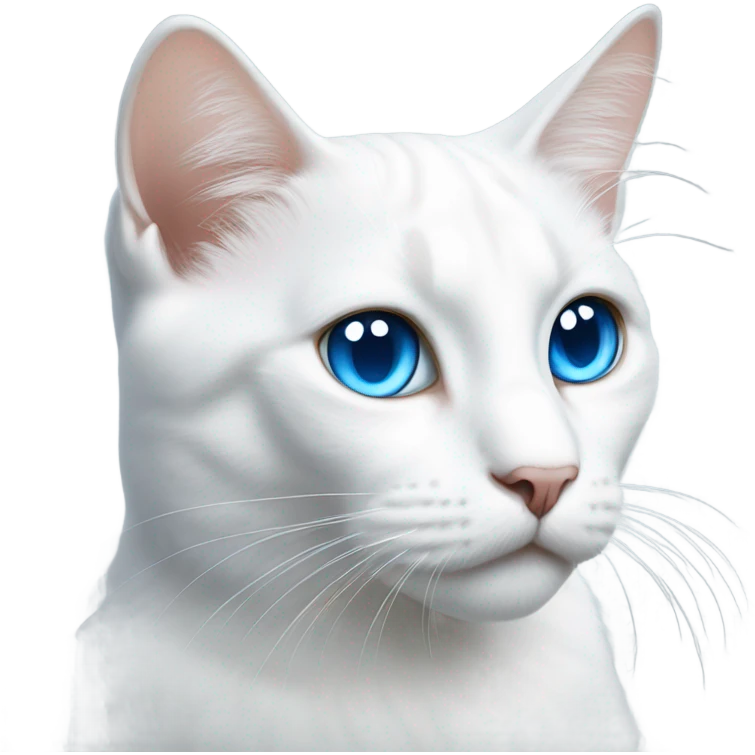 White cat with blue eyes emoji