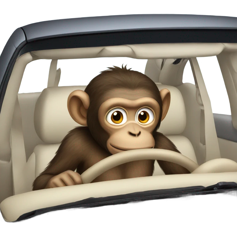 monkey in car emoji
