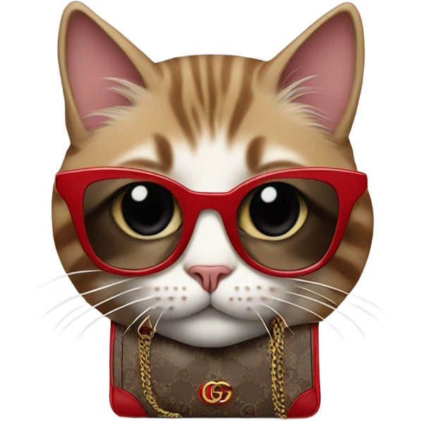 Cat with Gucci bag emoji