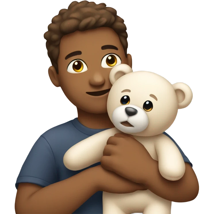 Hugging a teddy bear emoji