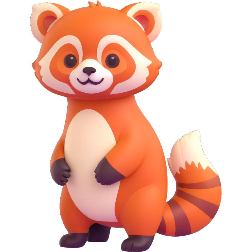 cute red panda, standing  emoji