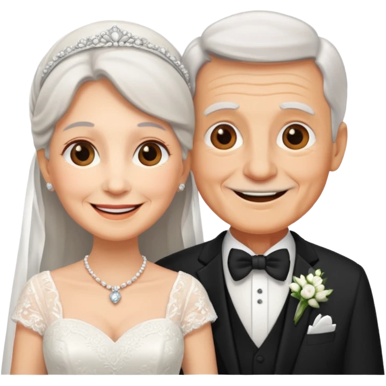 old couple in wedding day emoji