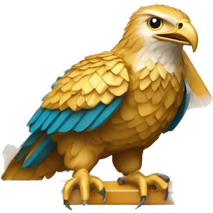 Un águila dorada, estampada en una ficha triangular con las puntas cortadas emoji