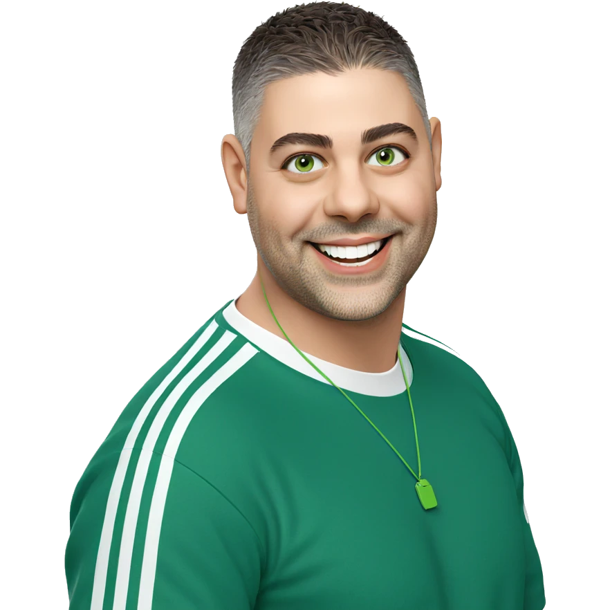 smiling boy in green shirt emoji