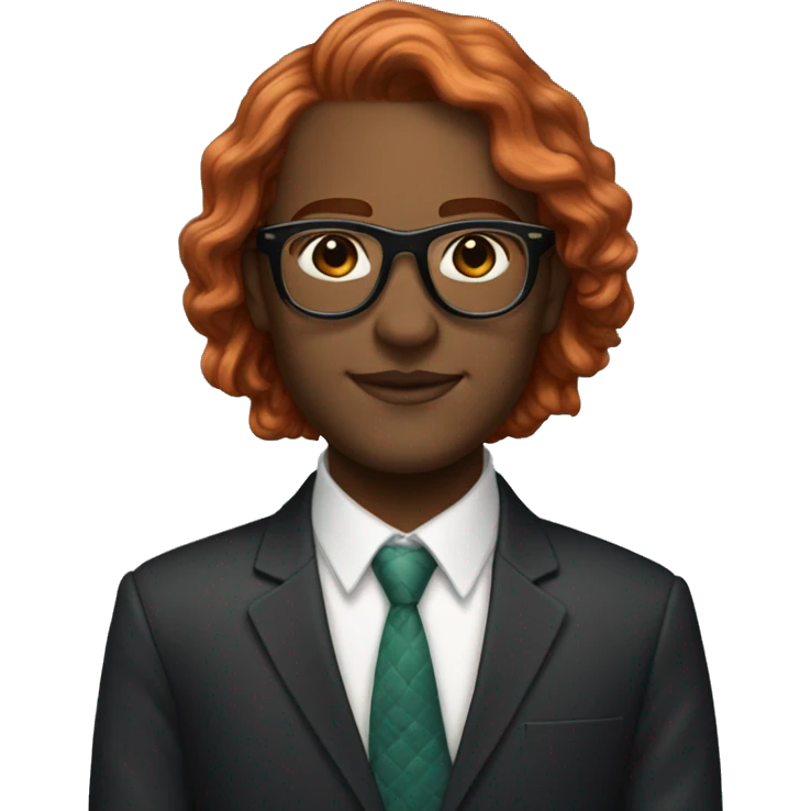 Professional with Tortoise Shell glasses Auburn highlighted hair who likes mermaids emoji