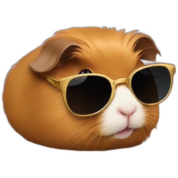 Golden abyssinian guinea pig sunglasses emoji