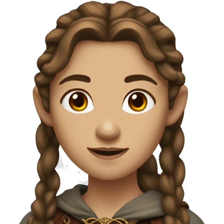 female character with brown ponytail hair in Lord of the rings style emoji