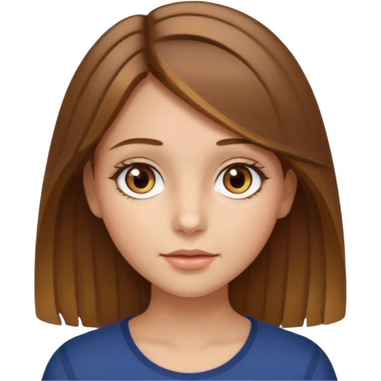 Girl with brown hair and blonde highlights with hazel eyes  emoji