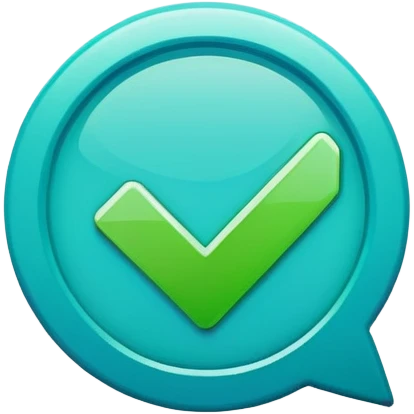 Green checkmark emoji (✅) on a solid blue background. Simple, clean design with a focus on the checkmark symbol. emoji