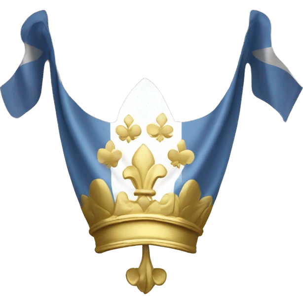 Drapeau blanc  fleur de lys dorée  emoji