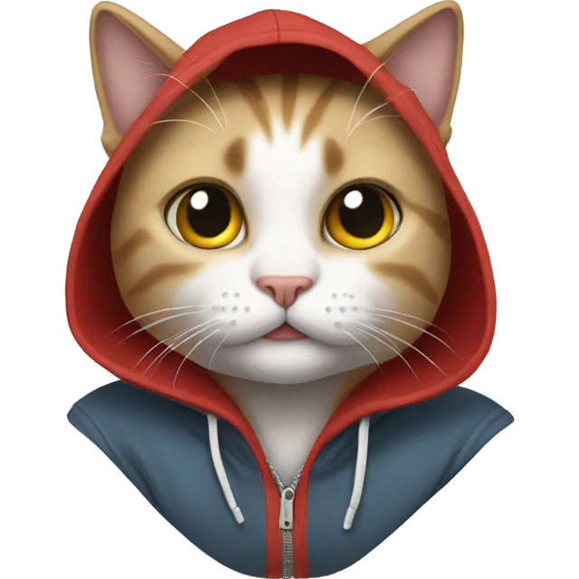 cat wearing a hoodie emoji