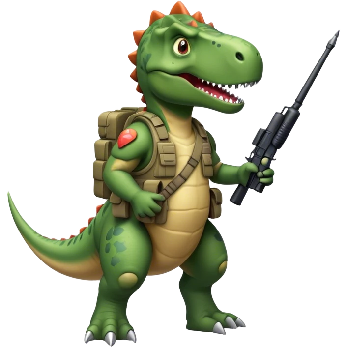 Dinosaur in the war emoji