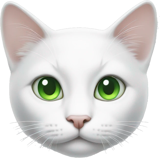 white cat with green eyes emoji