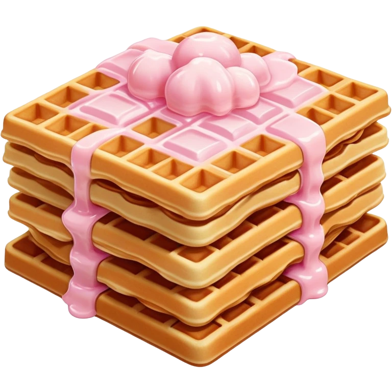 Pale pink square waffles  emoji