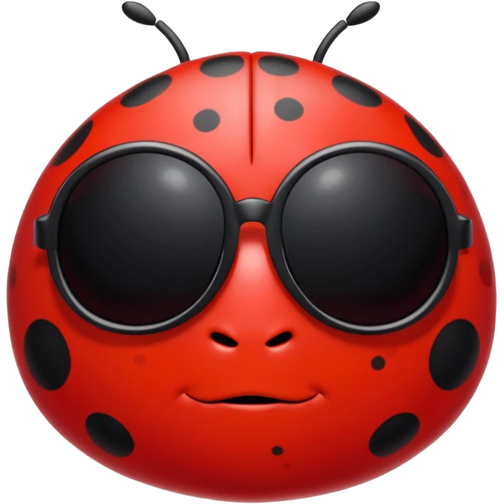 an evil ladybug with dark sunglasses  emoji