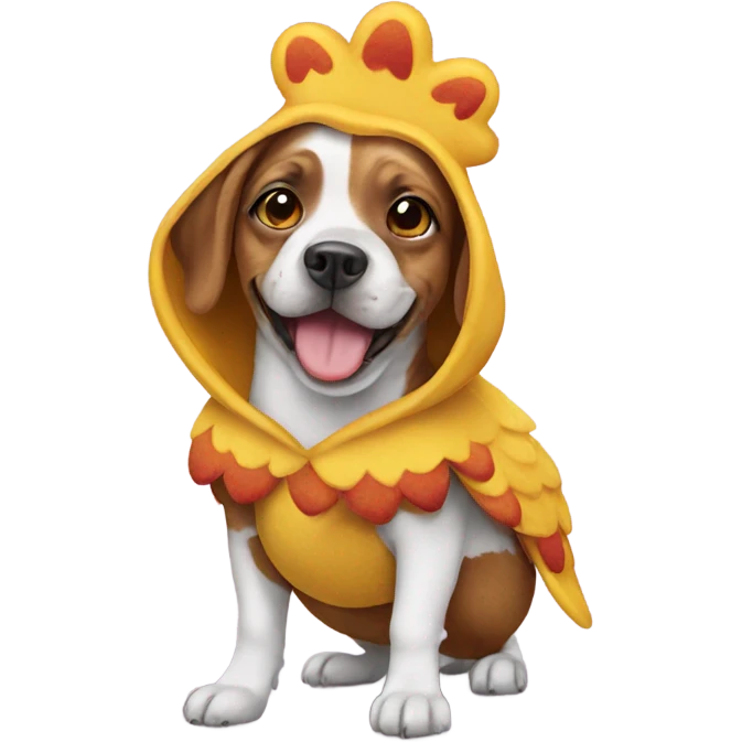 Dog wearing chicken costume emoji