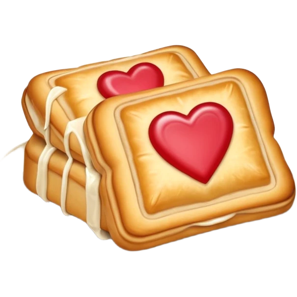 Toaster strudel pastry with hearts emoji