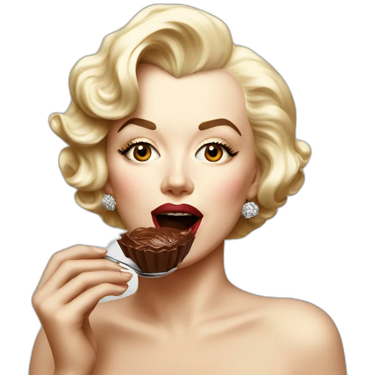 Marilyn monroe eating chocolate emoji