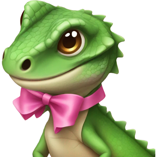 Lizard with pink bow  emoji