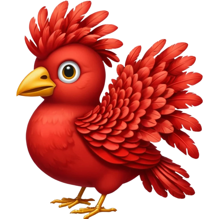 red feathered bird emoji