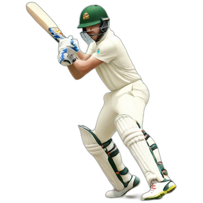 Cricketer hitting a six emoji