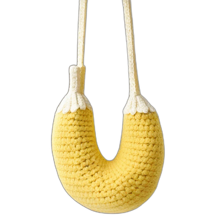 Crochet crossbody banana bag emoji
