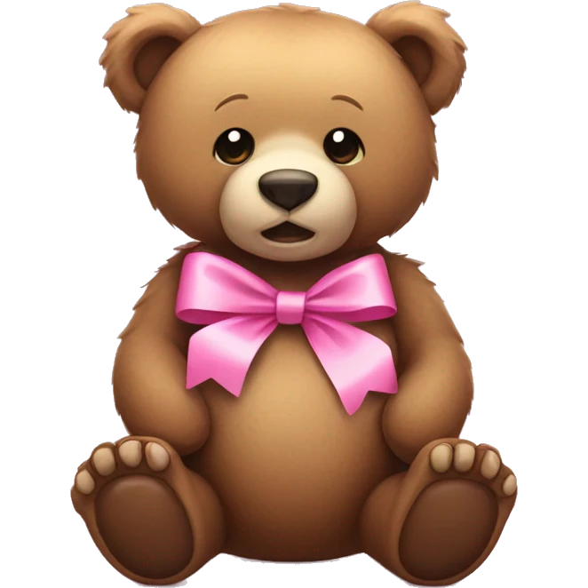 bear with pink ribbon  emoji