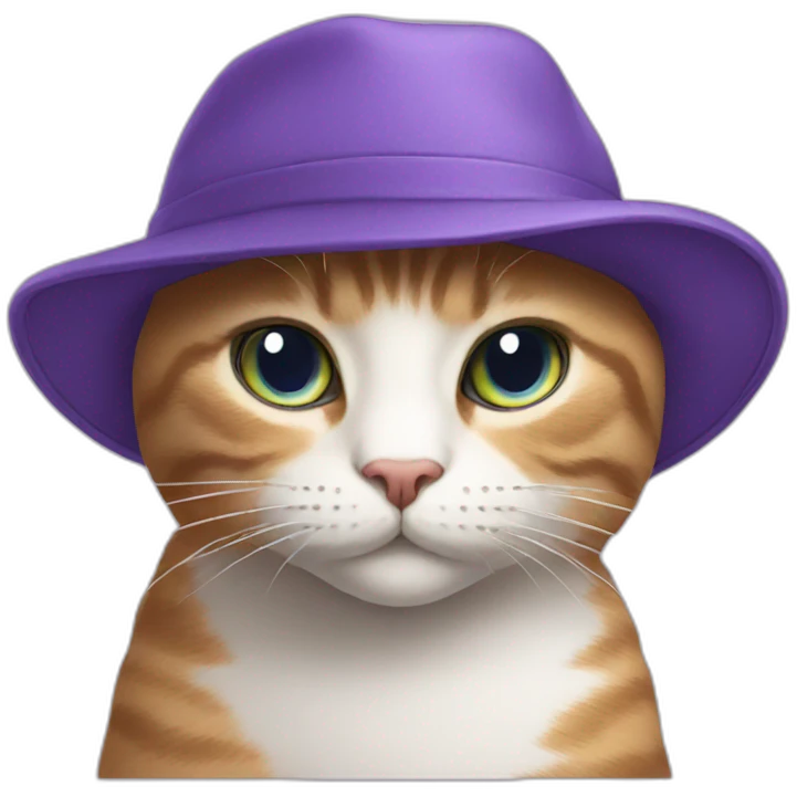 violet cat in a cap emoji
