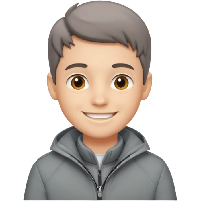  boy wearing grey jacket emoji