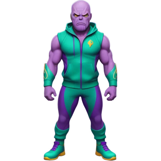 Thanos wearing a Squid Game green tracksuit emoji