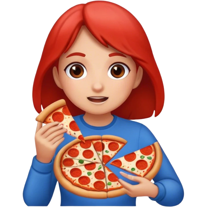 Girl eating pizza emoji