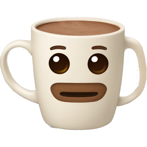 Hot chocolate on a beige mug emoji