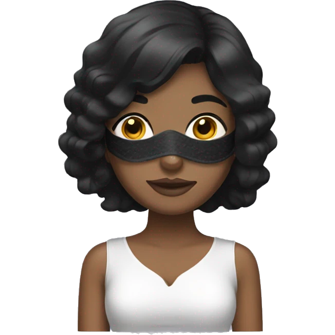 Black haired girl with spa mask emoji