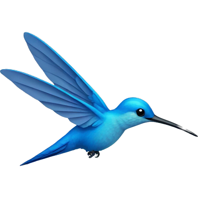 blue hummingbird emoji