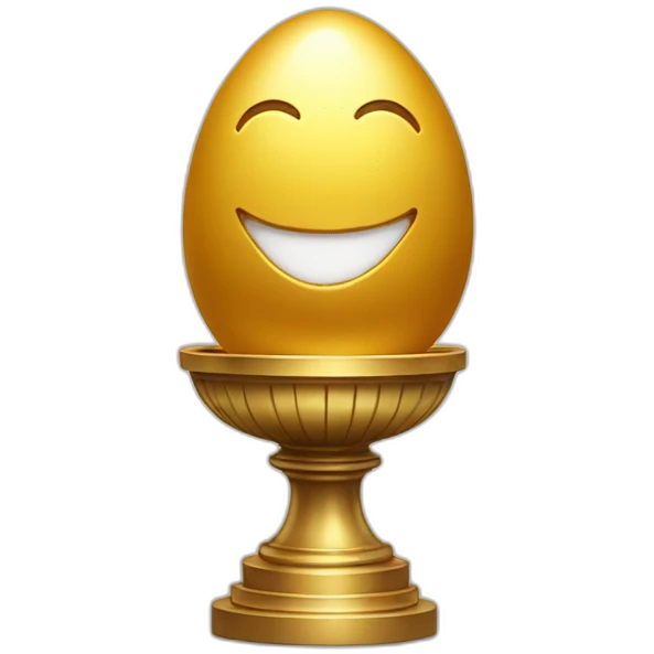 smiling golden egg on a pedestal emoji