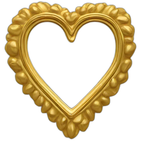 decorative gold heart mirror emoji