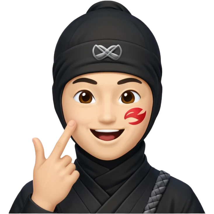 Ninja tirando besos emoji